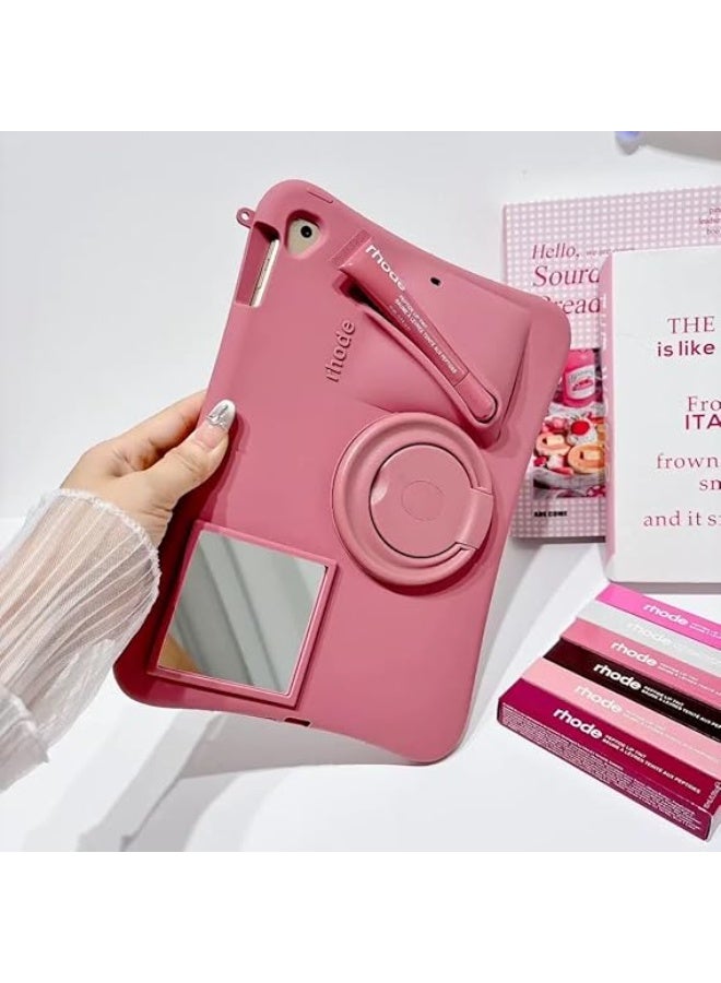 rhode 3D Lipstick Make-up Silicone Case For iPad 6th/5th Generation Case (9.7-inch, 2018/2017), iPad Pro 9.7 inch 2016, Air 2 / Air 1 Gen (lip Gloss + Rope included) - Image 1